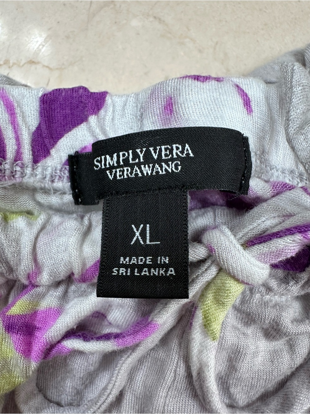 Simply Vera Vera Wang Gray Lounge cropped Pajama Pants -XL - Picture 3 of 4